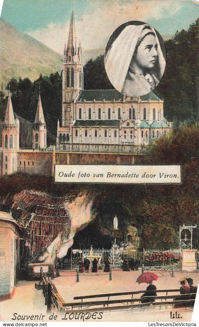 SOUVENIR DE - Lourdes - Ancienne Photo De Bernadette Par Viron - Colorisé - Carte Postale Ancienne - Greetings From...