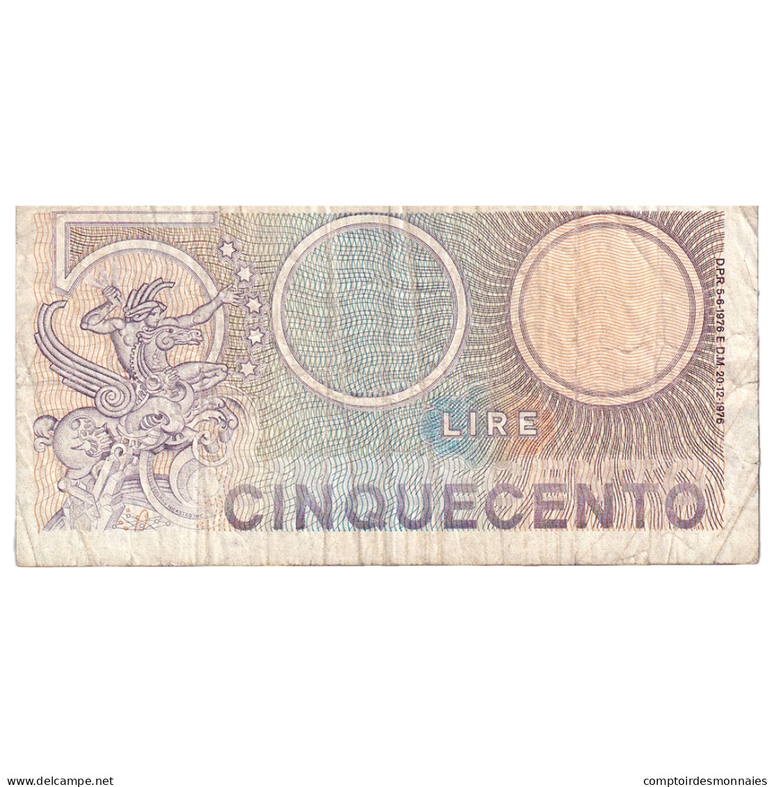 Billet, Italie, 500 Lire, 1976, 1976-12-20, KM:95, B - 500 Lire