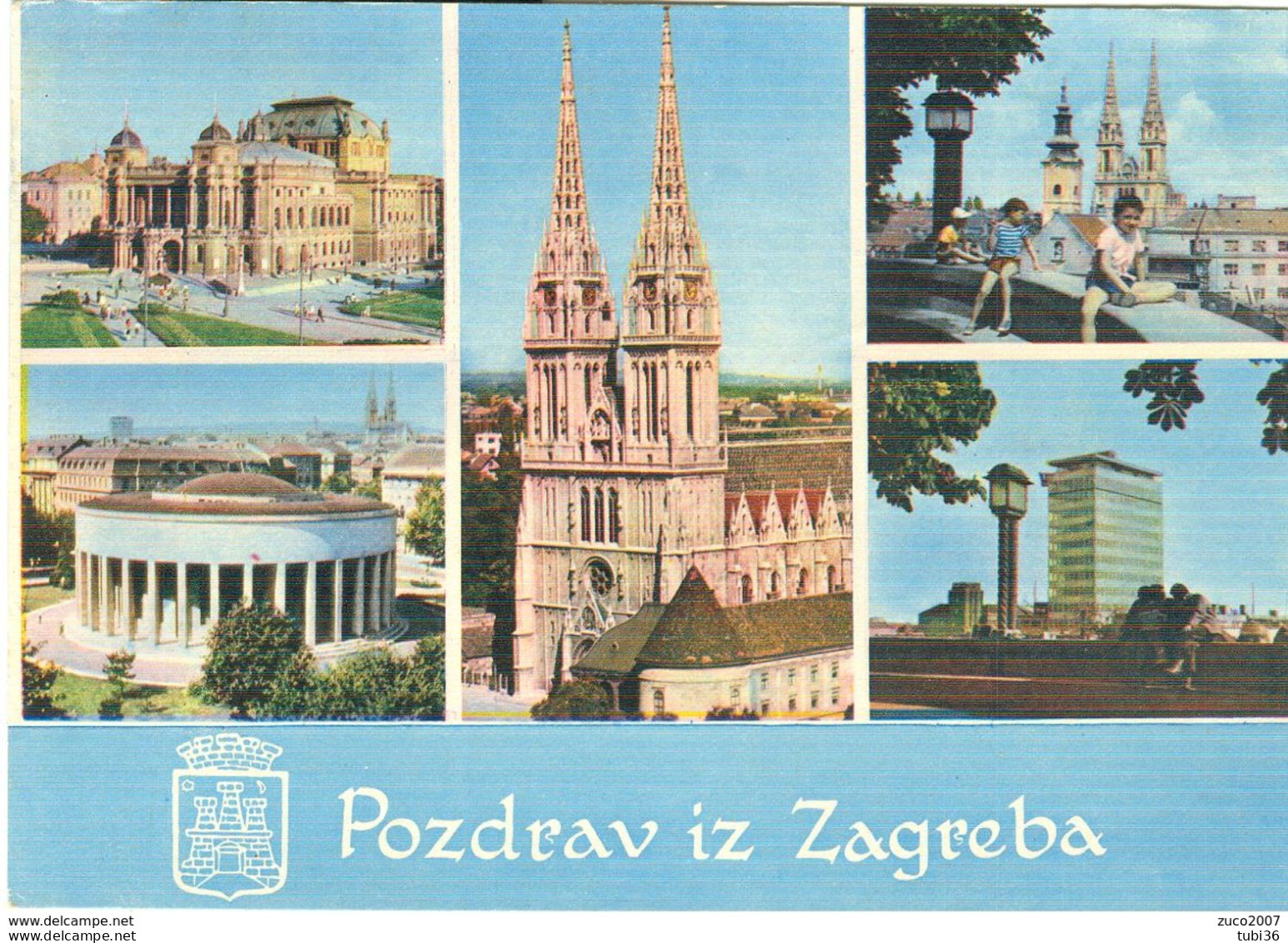Jougoslavia- Pozdrav Iz Zagreba - COLORI,5 VEDUTINE,VIAGGIATA  1964, PER ITALIA - - Yougoslavie