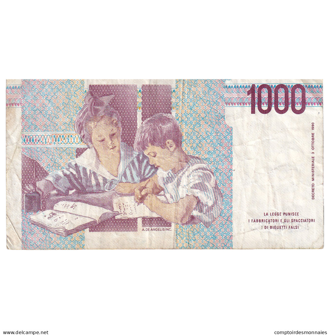 Billet, Italie, 1000 Lire, 1990-1993, KM:114a, TB - 1000 Lire