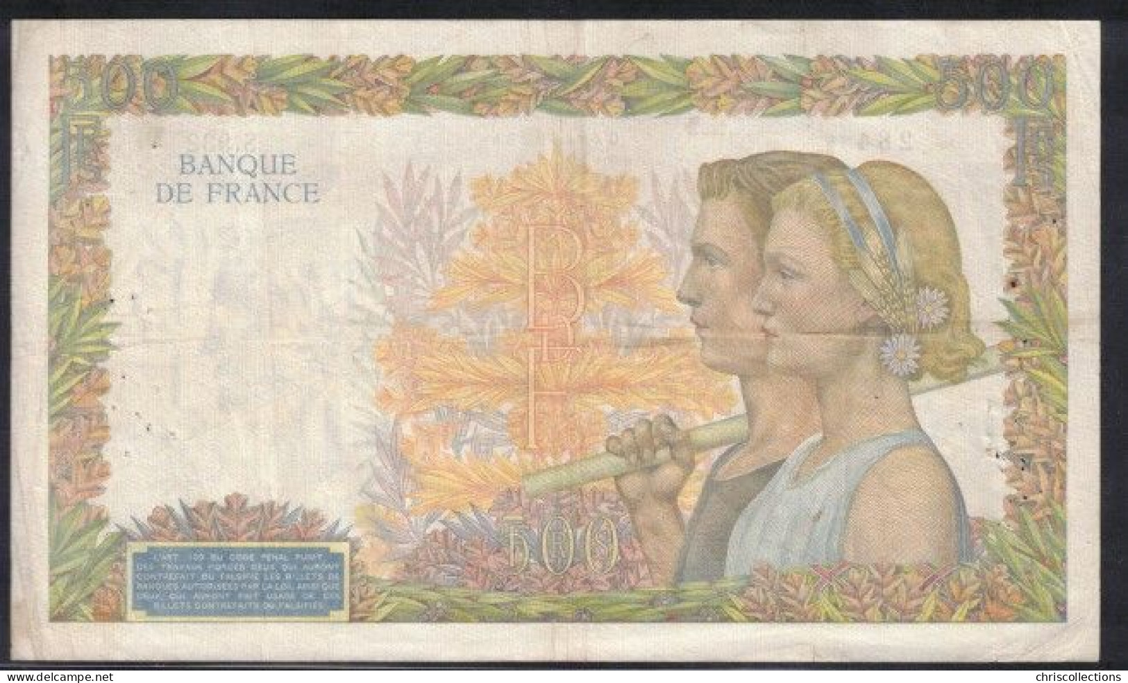 FRANCE - 500 F La Paix - 26.9.1940 - F32/6 - TB -  Série : S.932 - N° De Billet 284 - 500 F 1940-1944 ''La Paix''