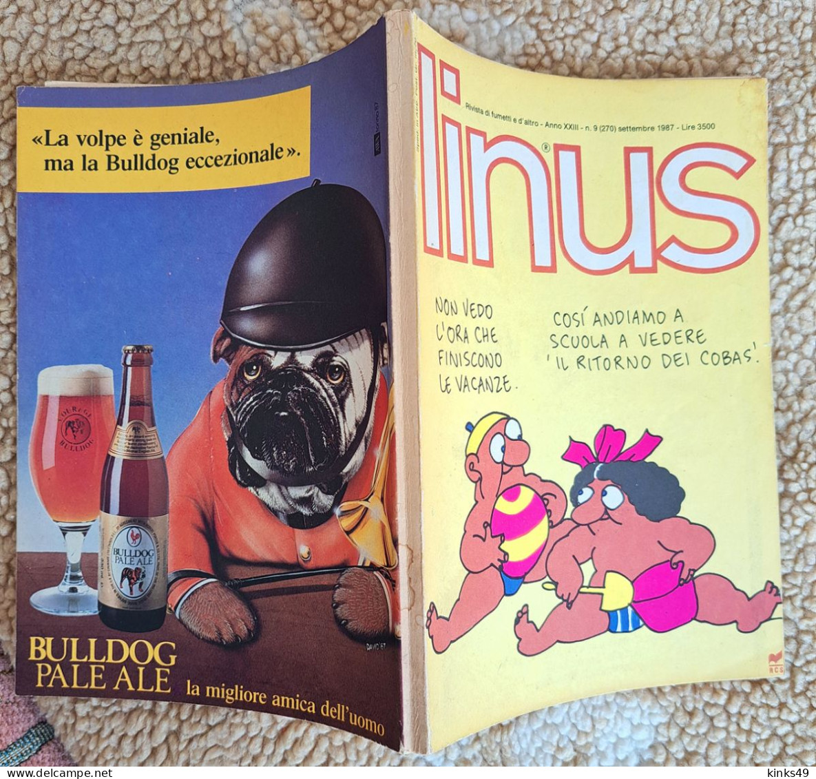 M453> LINUS N° 9 SETTEMBRE 1987 = Vedi Foto Del SOMMARIO Per Gli Argomenti - First Editions