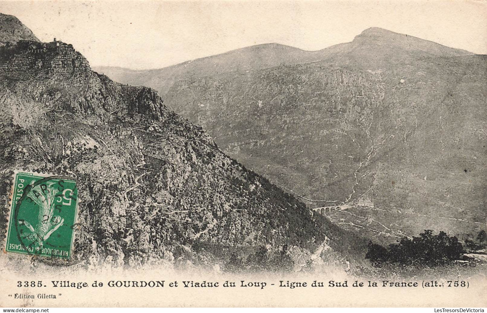 FRANCE - Village De Gourdon Et Viaduc Du Loup - Ligne Du Sud De La France - Carte Postale - Gourdon
