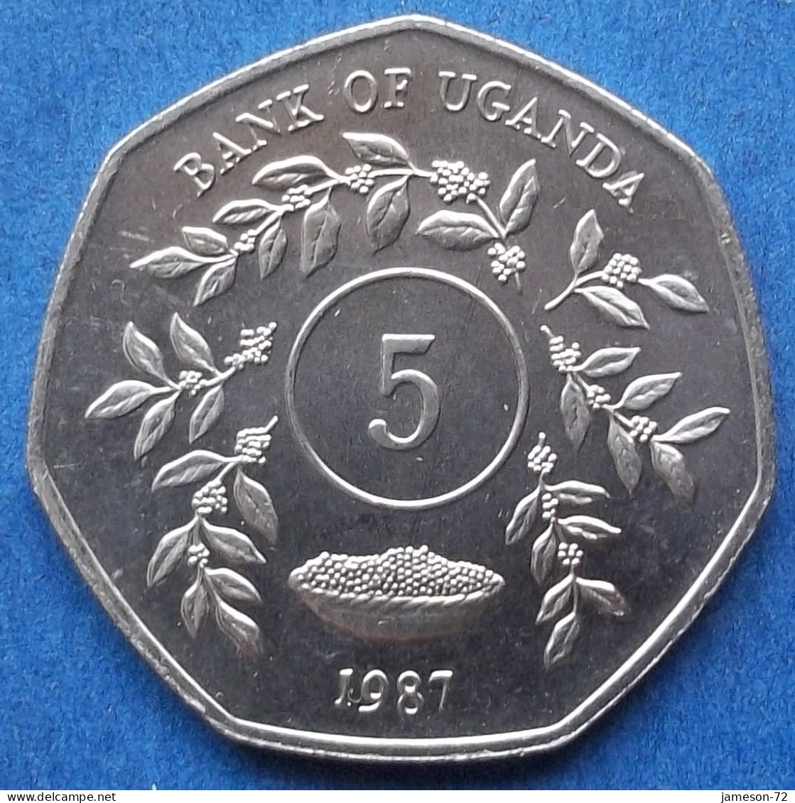 UGANDA - 5 Shillings 1987 KM# 29 Republic (1962) - Edelweiss Coins - Uganda