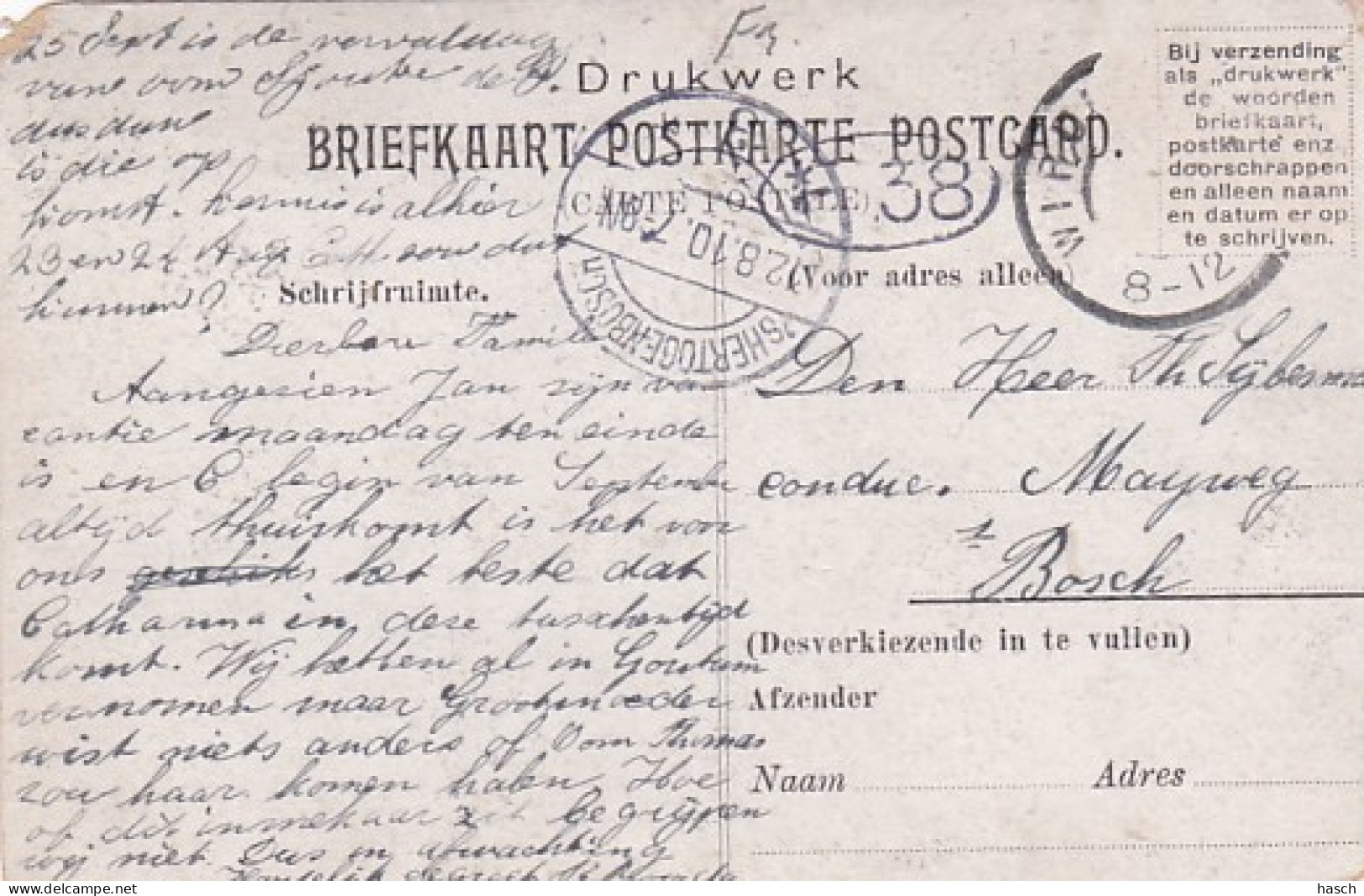 484330Leeuwarden, Paleis Van Justitie. 1910. (zie Hoeken, Linkerkant Afgeknipt) - Leeuwarden