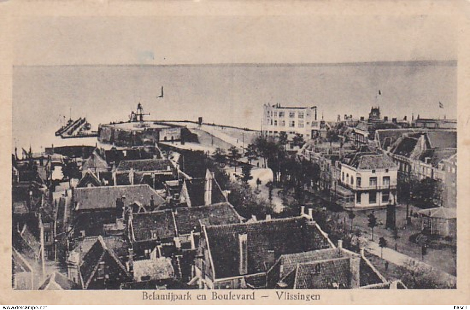 484392Vlissingen, Belamijpark En Boulevard. 1926. (vouwen In De Hoeken) - Vlissingen