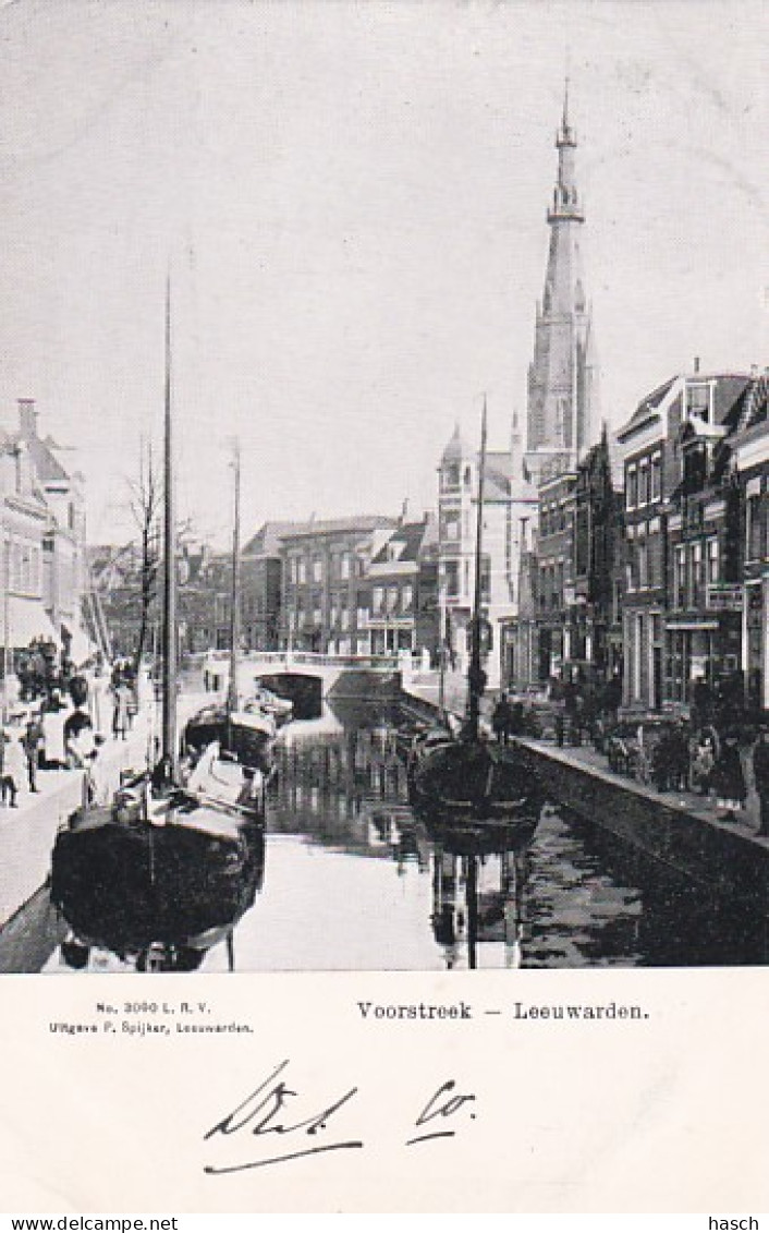 4843130Leeuwarden, Voorstreek. (poststempel 1906)(kleine Vouwen In De Hoeken) - Leeuwarden