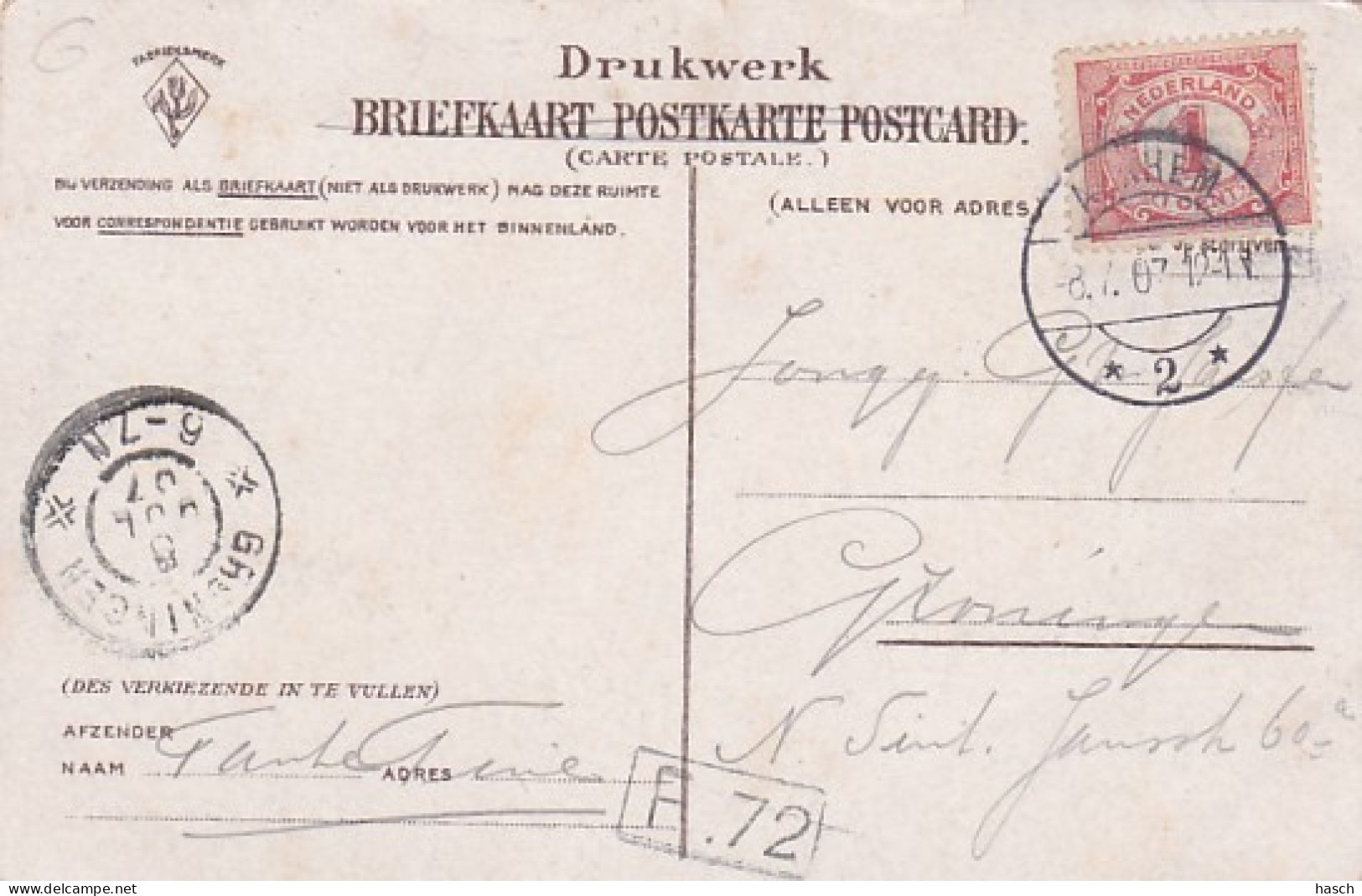 4843195Oosterbeek, Drielsche Veer. (poststempel 1907) - Oosterbeek