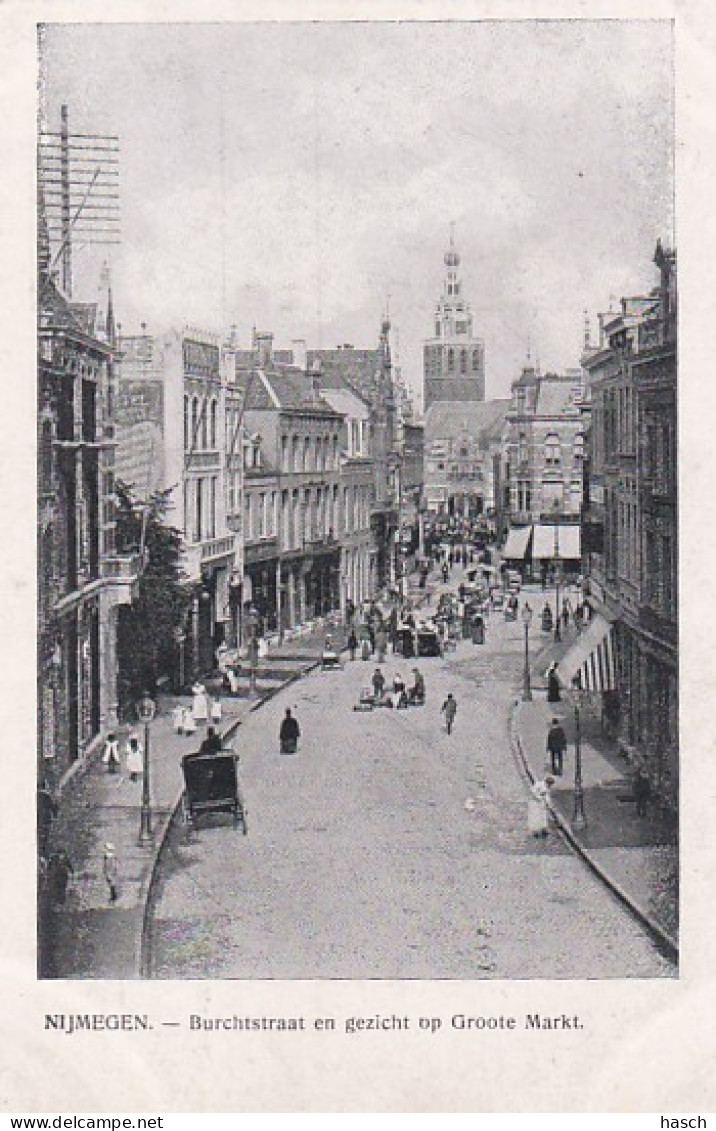 4843226Nijmegen, Burchtstraat En Gezicht Op Groote Markt.  - Nijmegen