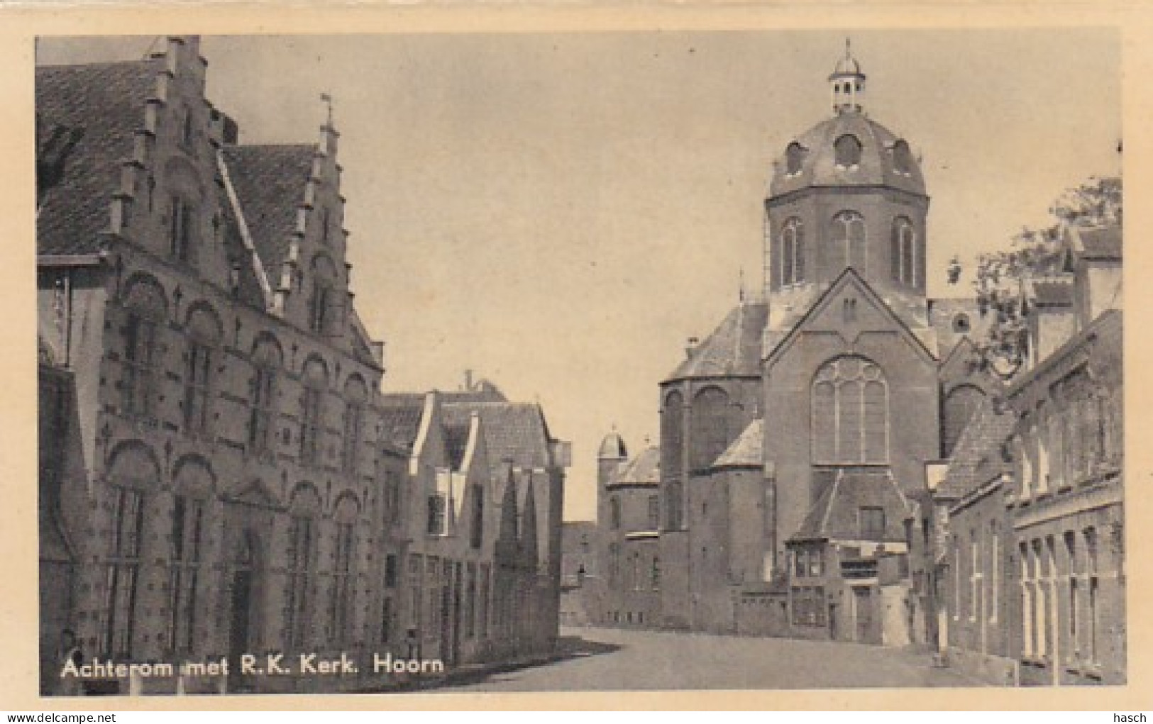 4843357Hoorn, Achterom Met R. K. Kerk.(onderrand Afgeknipt, Zie Bovenrand) - Hoorn