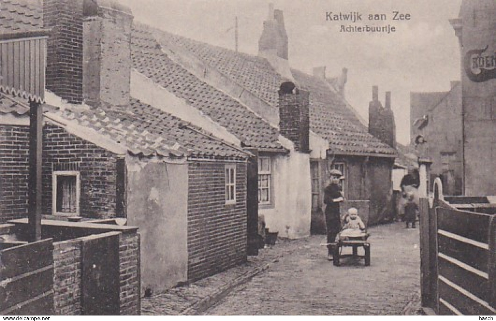4843388Katwijk Aan Zee, Achterbuurtje. 1918.  - Katwijk (aan Zee)