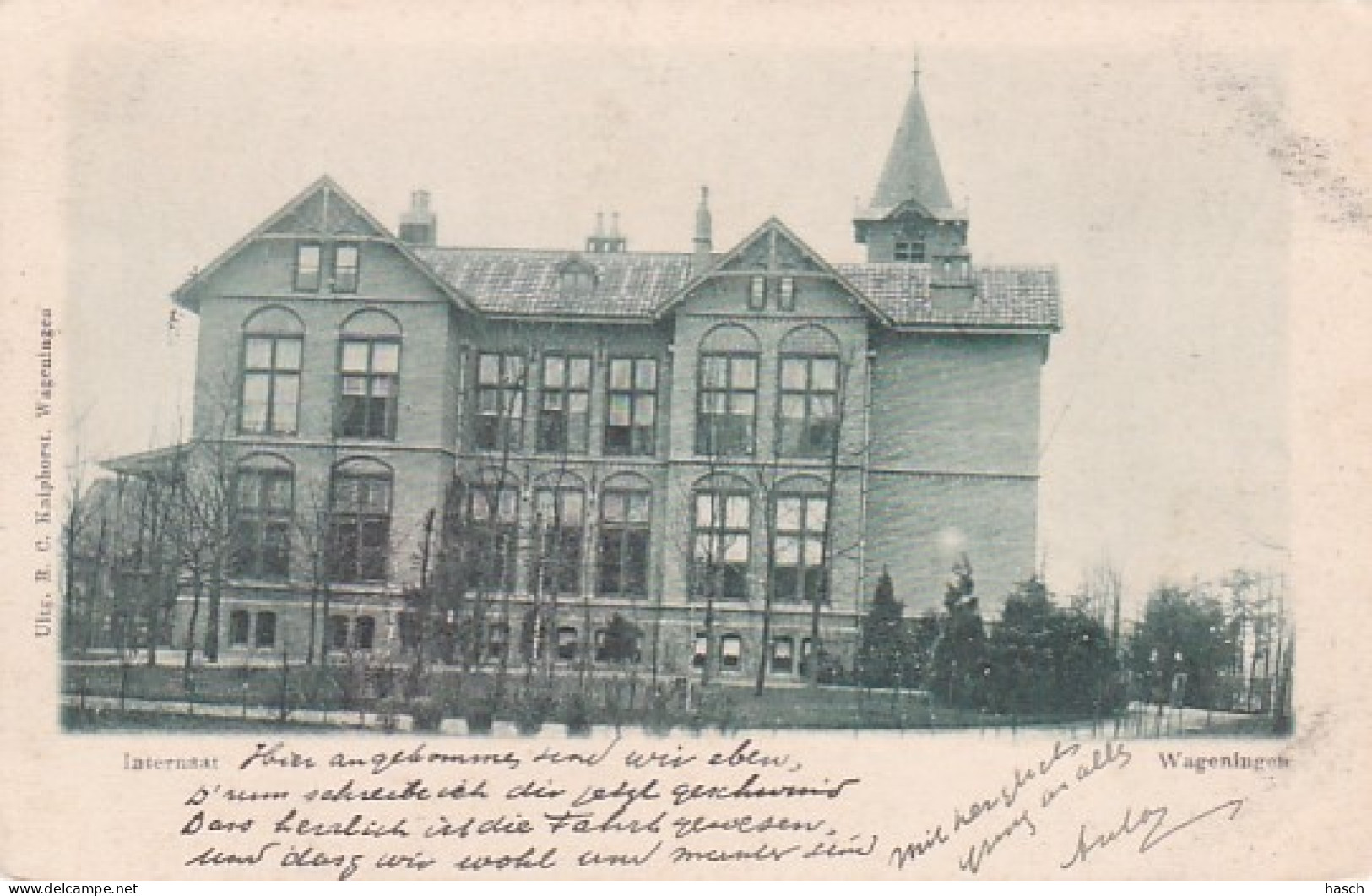 4843443Wageningen, Internaat. (poststempel 1900)(kleine Vouwen In De Hoeken) - Wageningen