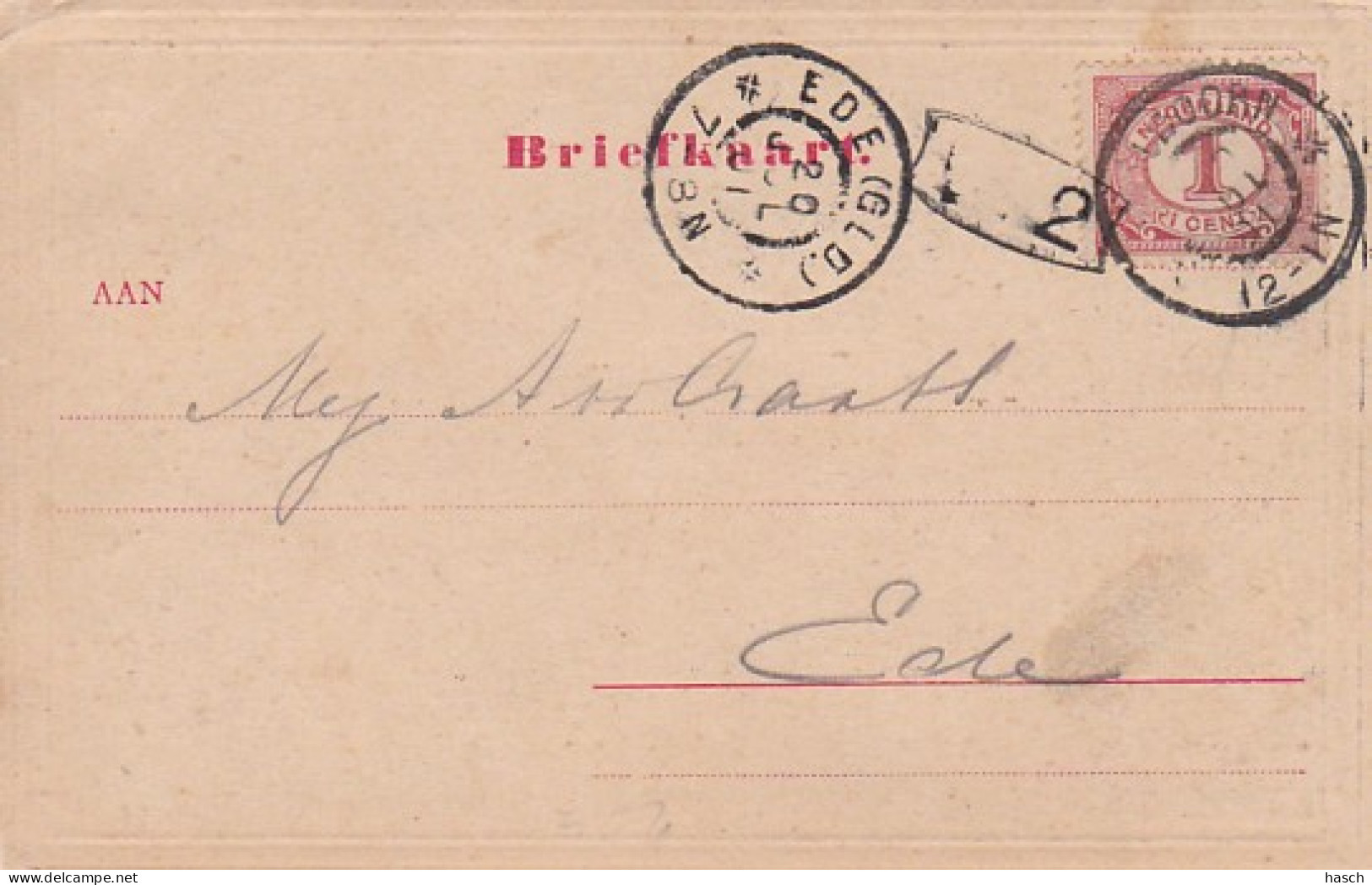 4843448Apeldoorn, Paleislaan Met Gedenknaald. (poststempel 1901)(zie Hoeken En Randen) - Apeldoorn