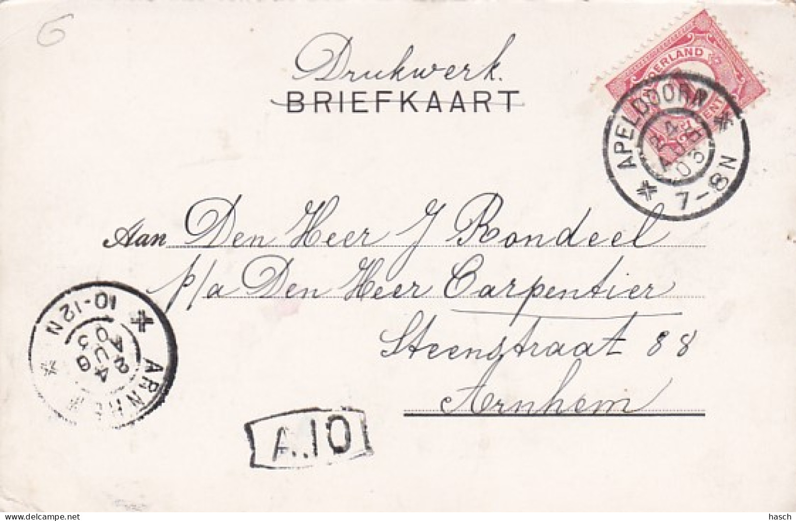 4843503Apeldoorn, Geref. Kerk En P. Joubertstraat. (Poststempel 1903)(punaisegaatje, Zie Hoeken) - Apeldoorn