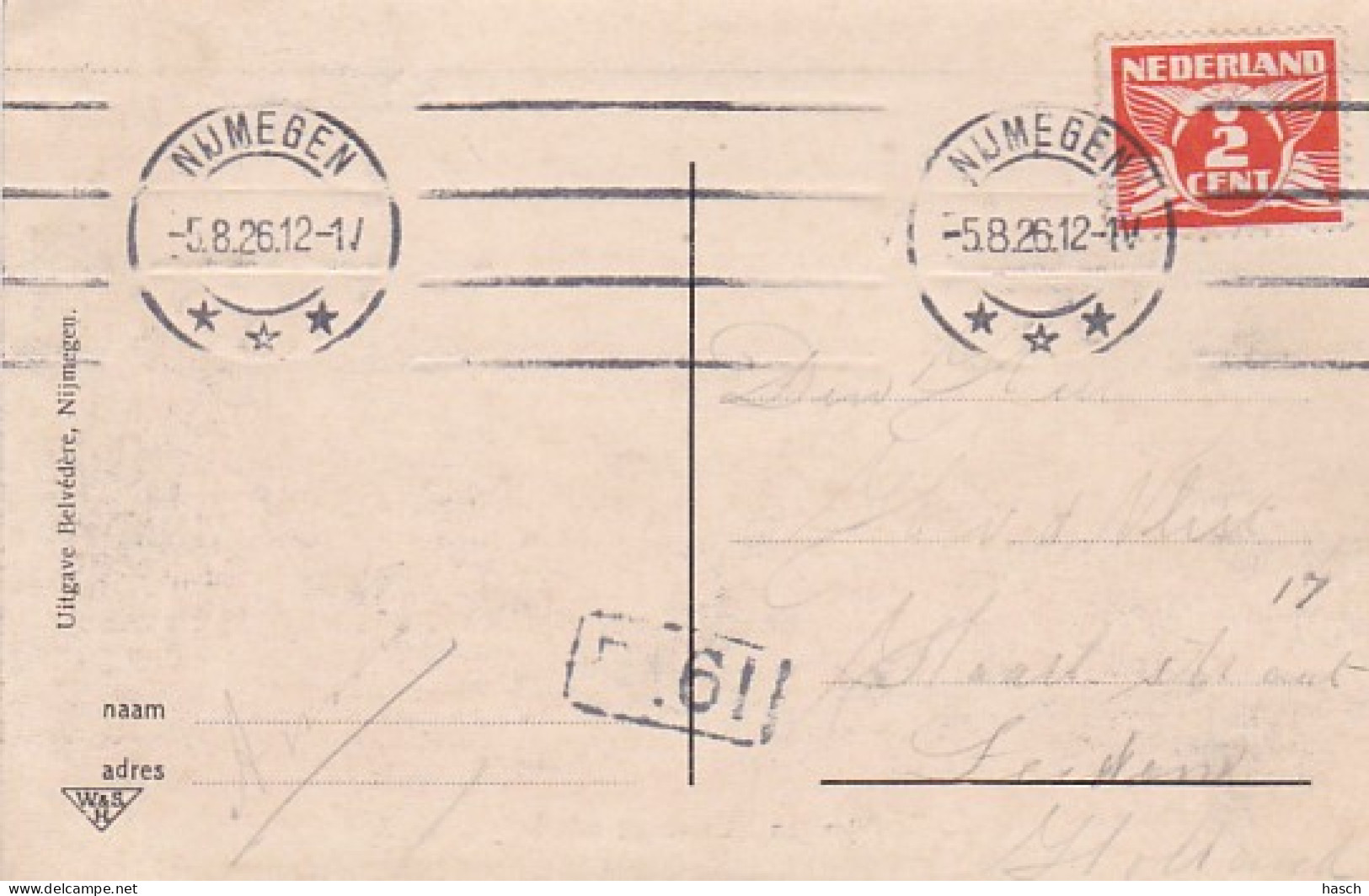 4843670Nijmegen, Belvédère Met Brug. 1926. (doordruk Stempel) - Nijmegen