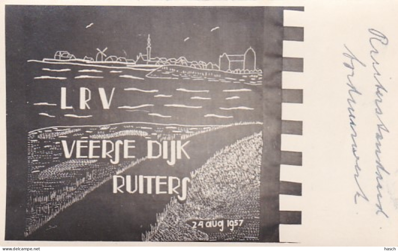 4843716Veere, Veerse Dijk Ruiters L. R. V. 24 Aug. 1957.(FOTO) - Veere