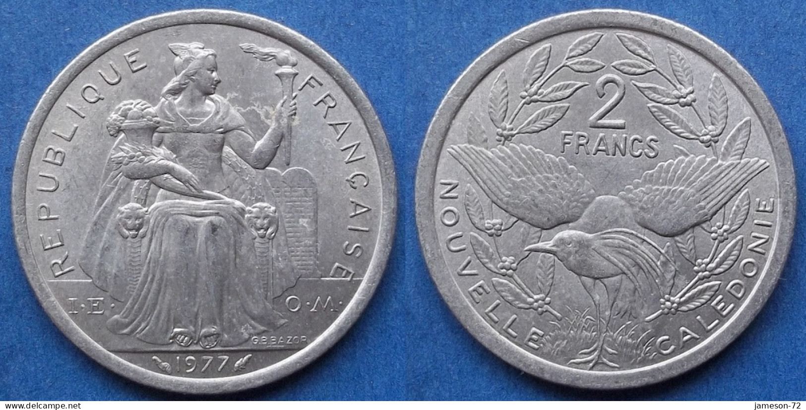 NEW CALEDONIA - 2 Francs 1977 KM# 14 French Overseas Territory - Edelweiss Coins - Nouvelle-Calédonie