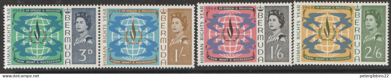Bermuda 1967 SG  212-5  Human Rights   Lightly Mounted Mint - Bermuda