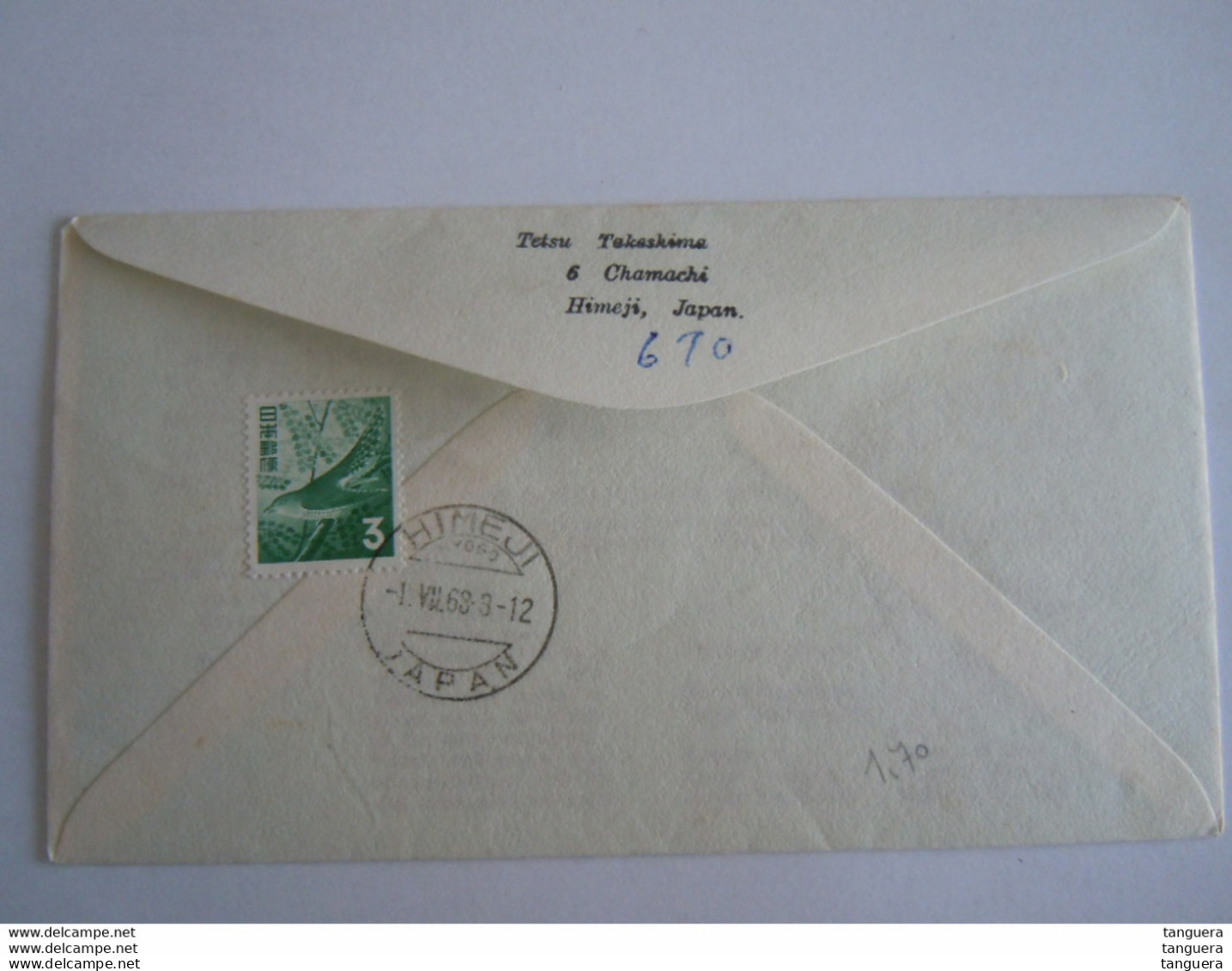 Japan Japon 1968 FDC Codification Postale Yv 907 908 Verstuurd Naar St. Amandsberg - FDC