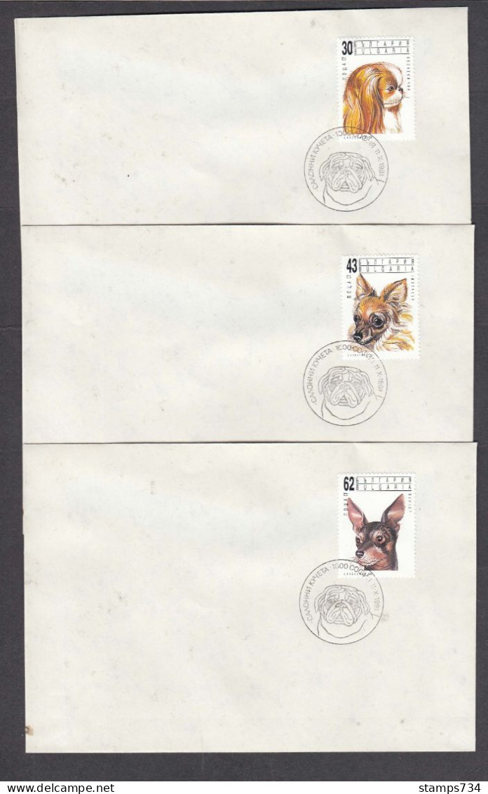 Bulgaria 1991 - Dogs, Mi-Nr. 3929/34, 6 FDC (2 Scan) - FDC