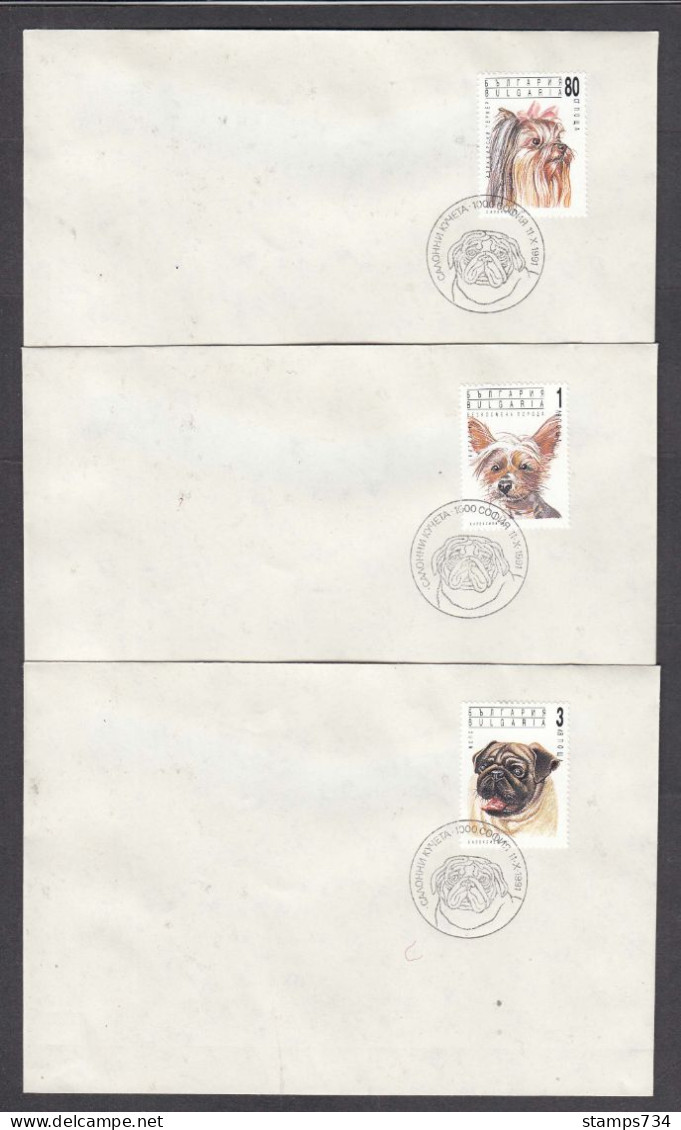 Bulgaria 1991 - Dogs, Mi-Nr. 3929/34, 6 FDC (2 Scan) - FDC