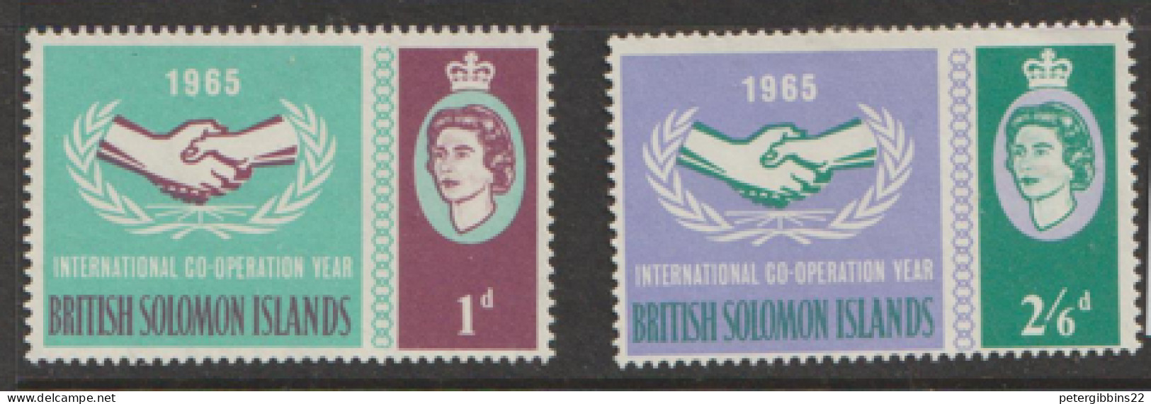 British  Solomon Islands 1965 SG 129-30  I C Y    Lightly Mounted Mint - Iles Salomon (...-1978)