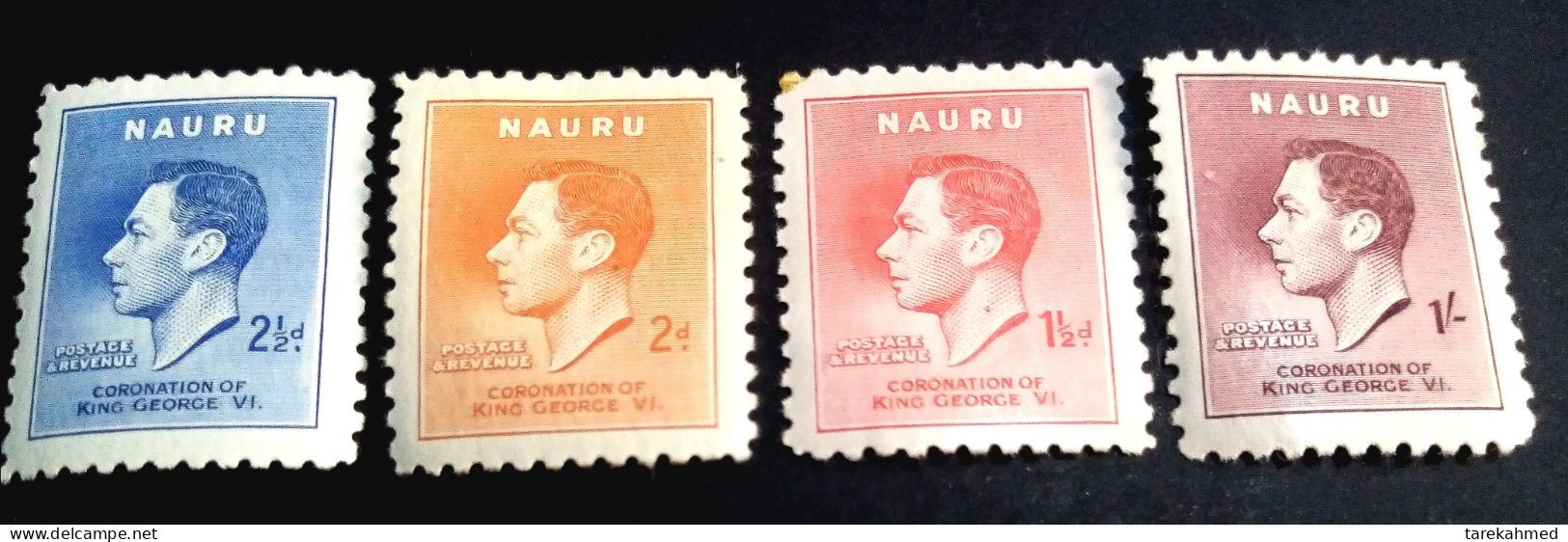 Nauru 1937, SG44-47, King George VI Coronation Set, MLH - Nauru