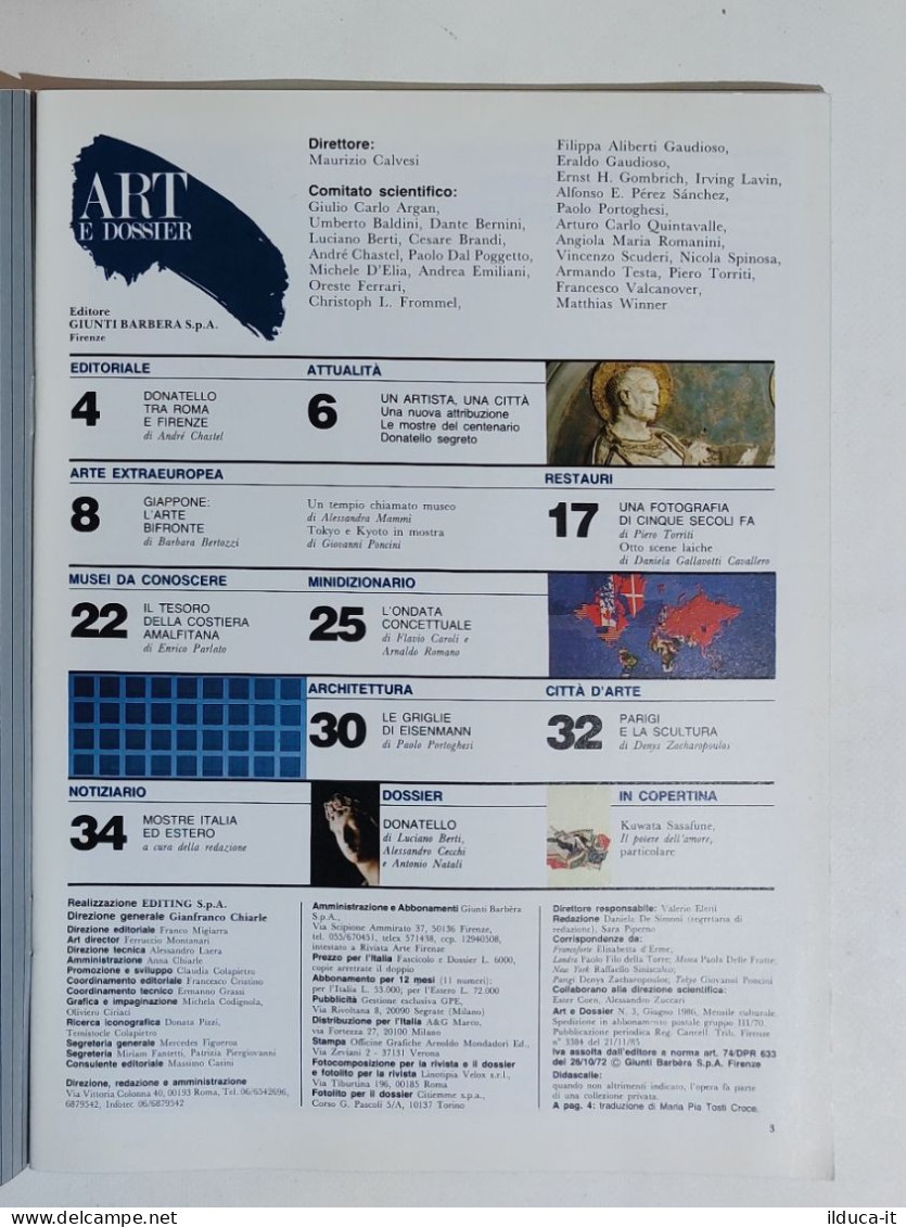 49280 ART E Dossier 1986 N. 3 - Cava Dei Tirreni / Donatello / L'arte Bifronte - Art, Design, Décoration