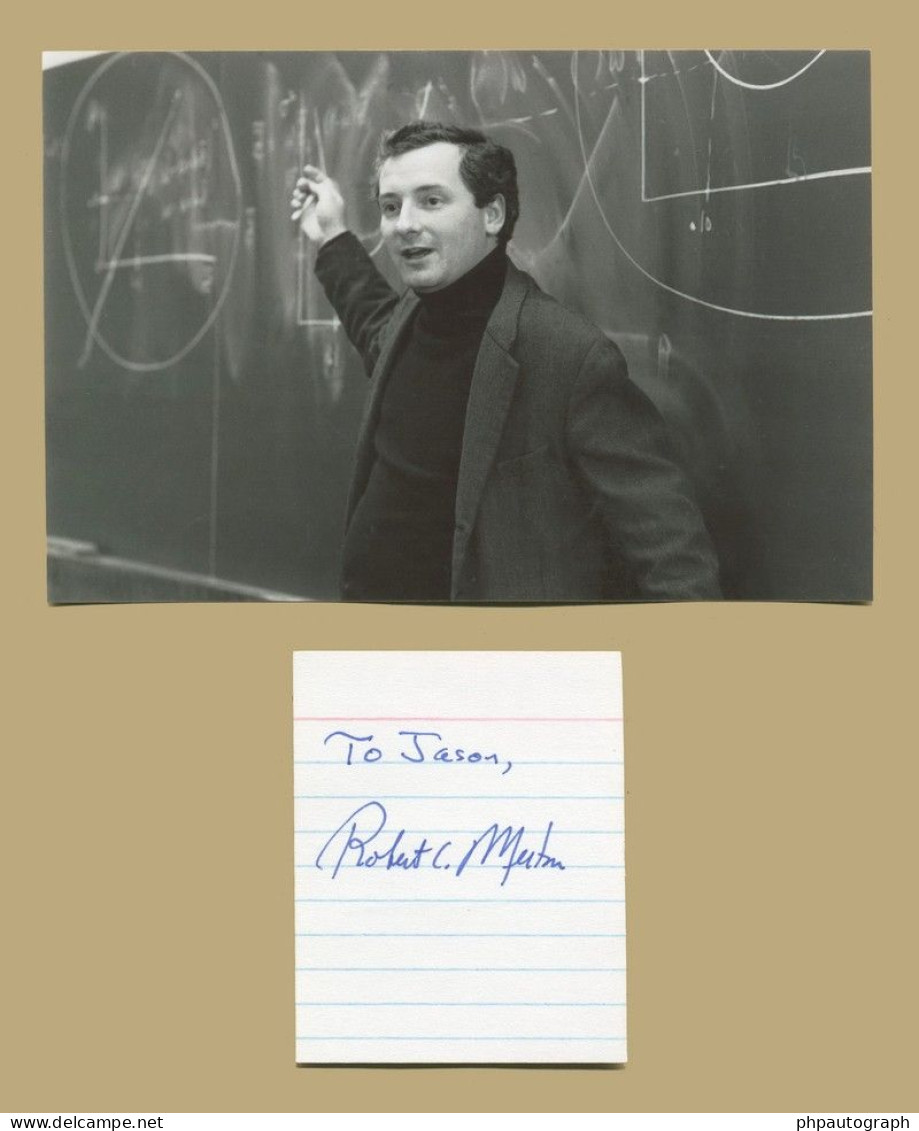 Robert C. Merton - American Economist - Signed Card + Photo - Nobel Prize - Uitvinders En Wetenschappers