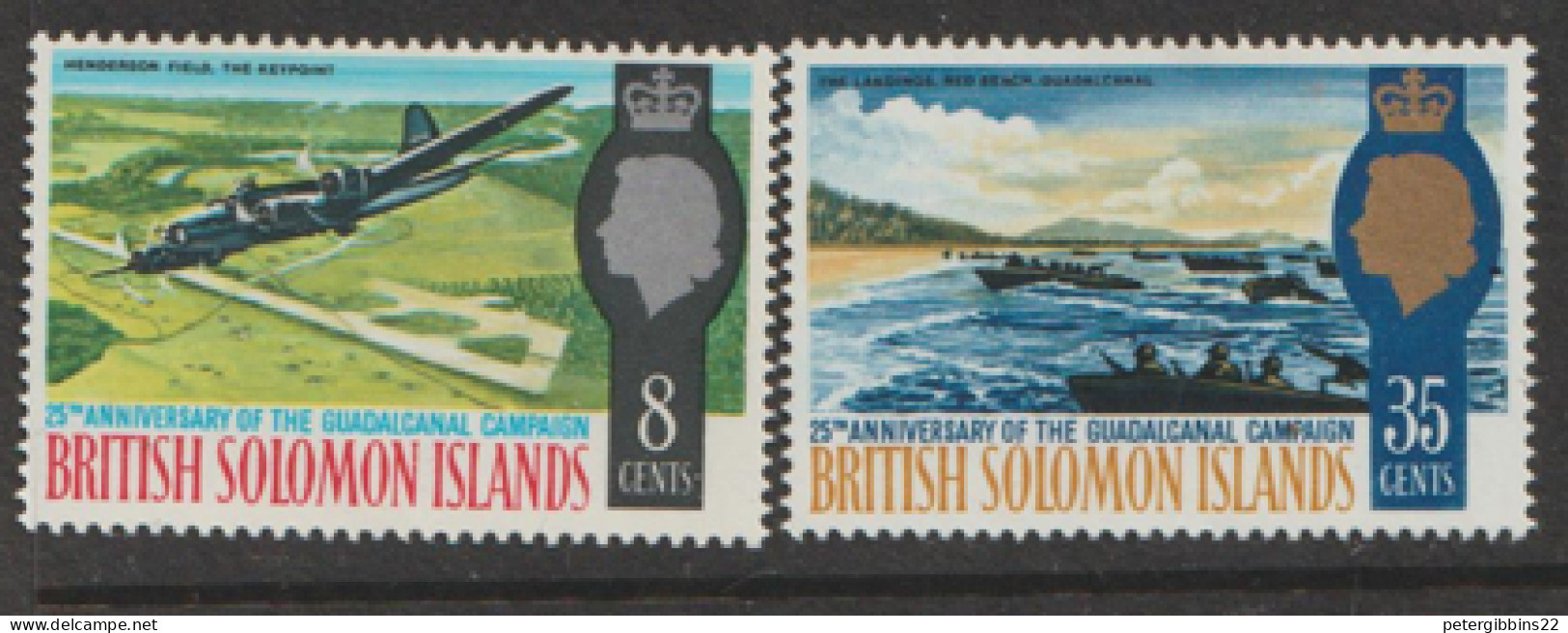 British  Solomon Islands 1967 SG 160-1  Guardalcanal Lightly Mounted Mint - Salomonen (...-1978)