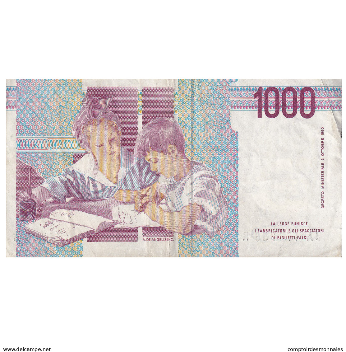 Billet, Italie, 1000 Lire, 1990-1993, KM:114a, TTB - 1000 Lire