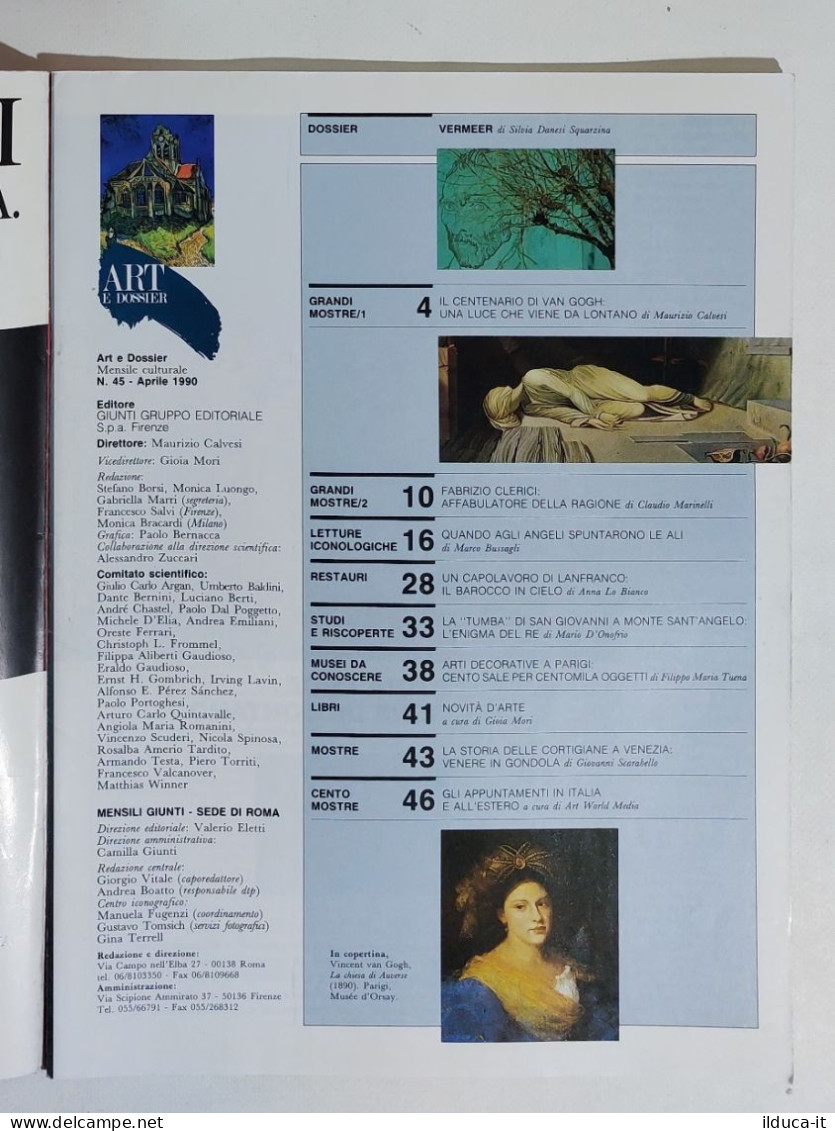 49316 ART E Dossier 1990 N. 45 - Van Gogh / Vermeer / Angeli - Art, Design, Décoration