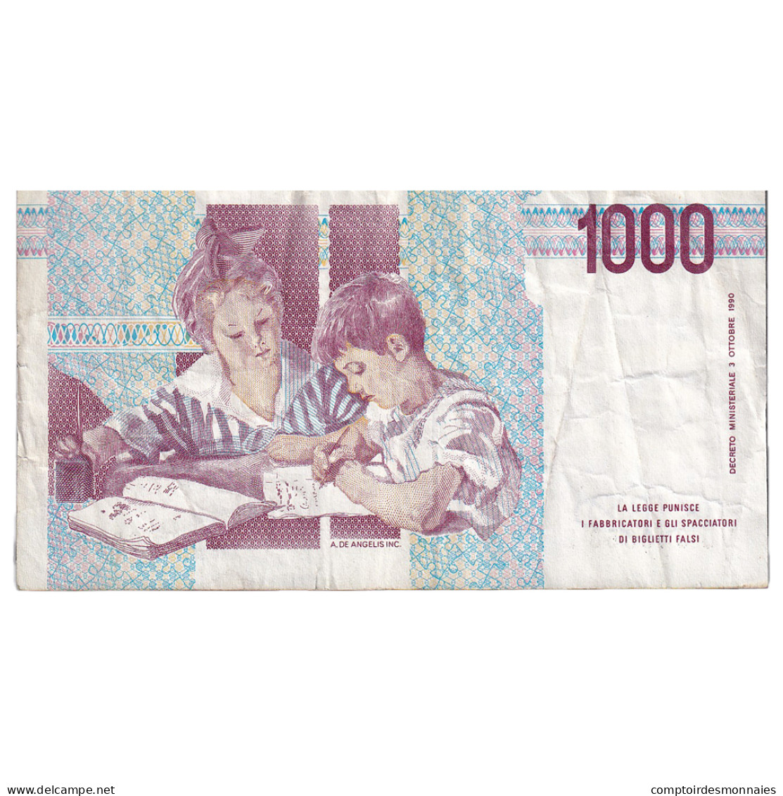 Billet, Italie, 1000 Lire, Undated (1994), KM:114b, TB - 1000 Liras