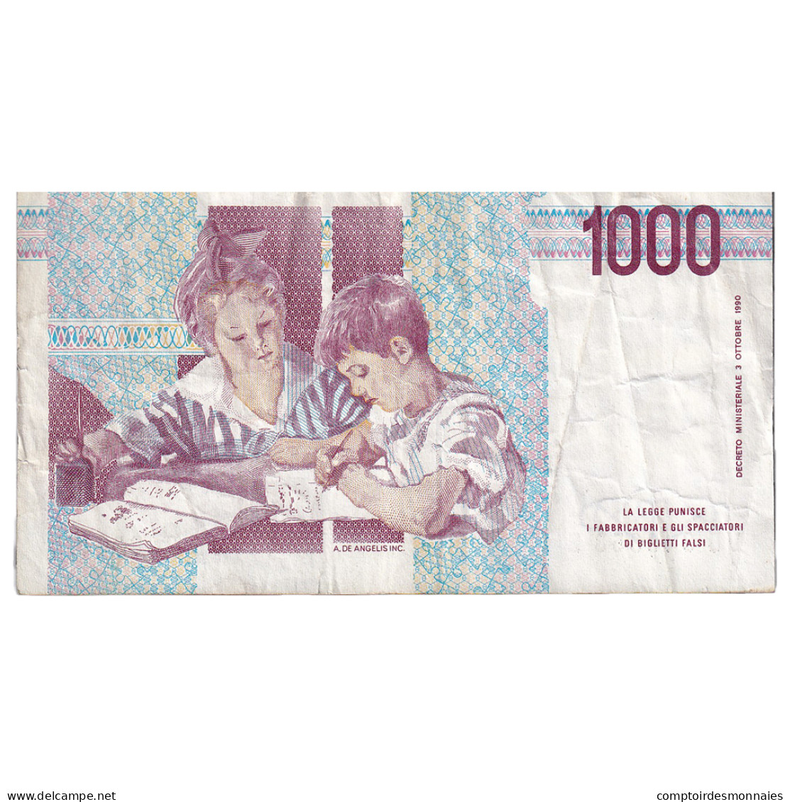Billet, Italie, 1000 Lire, Undated (1994), KM:114b, TB - 1000 Lire