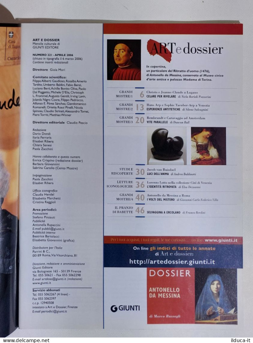 49322 ART E Dossier 2006 N. 221 - Antonello Da Messina / Rembrandt - Arte, Design, Decorazione