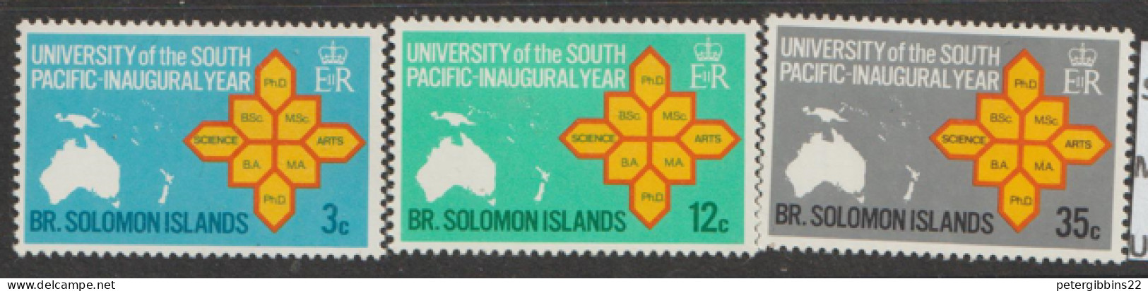 British  Solomon Islands 1969 SG 181-3  Inaugural Year     Lightly Mounted Mint - Salomonen (...-1978)