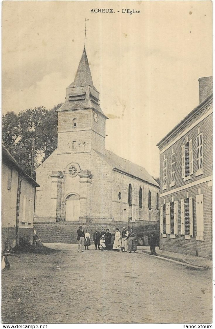 D 80.  ACHEUX.  L EGLISE. CARTE ECRITE - Acheux En Amienois