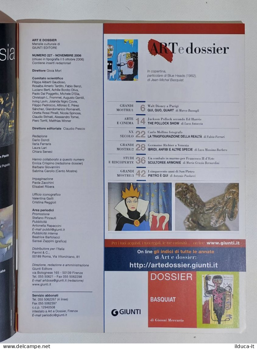 49329 ART E Dossier 2006 N. 227 - Disney / Pollock / Basquiat / Richier - Art, Design, Décoration