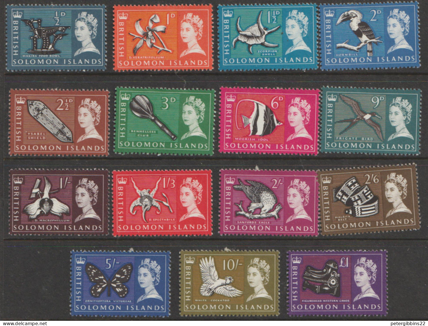 British  Solomon Islands 1963 SG 112-26  Definitives    Lightly Mounted Mint - Salomonen (...-1978)