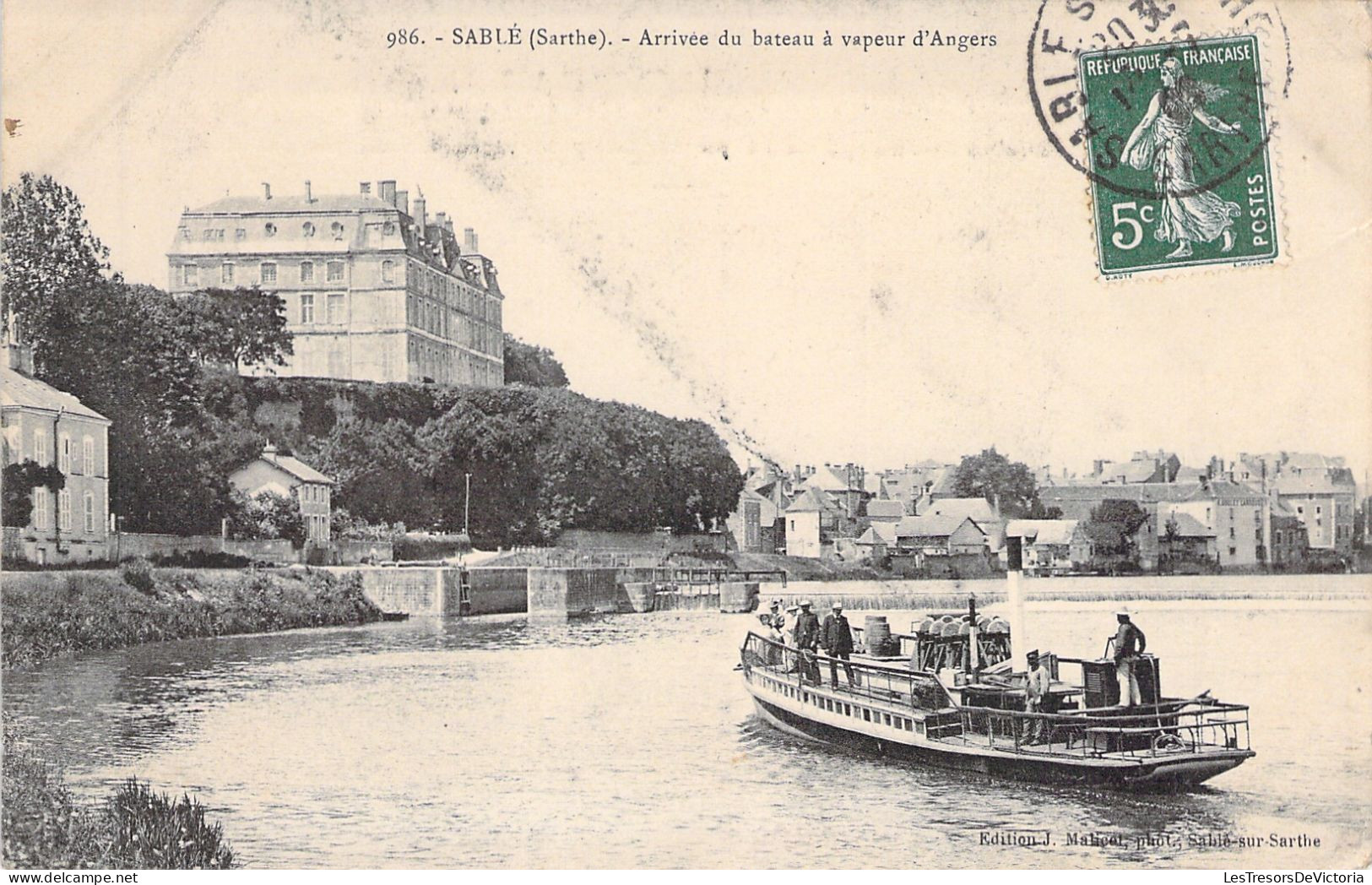 FRANCE - Sablé - Arrivée Du Bateau A Vapeur D'angers - Carte Postale Ancienne - Sable Sur Sarthe