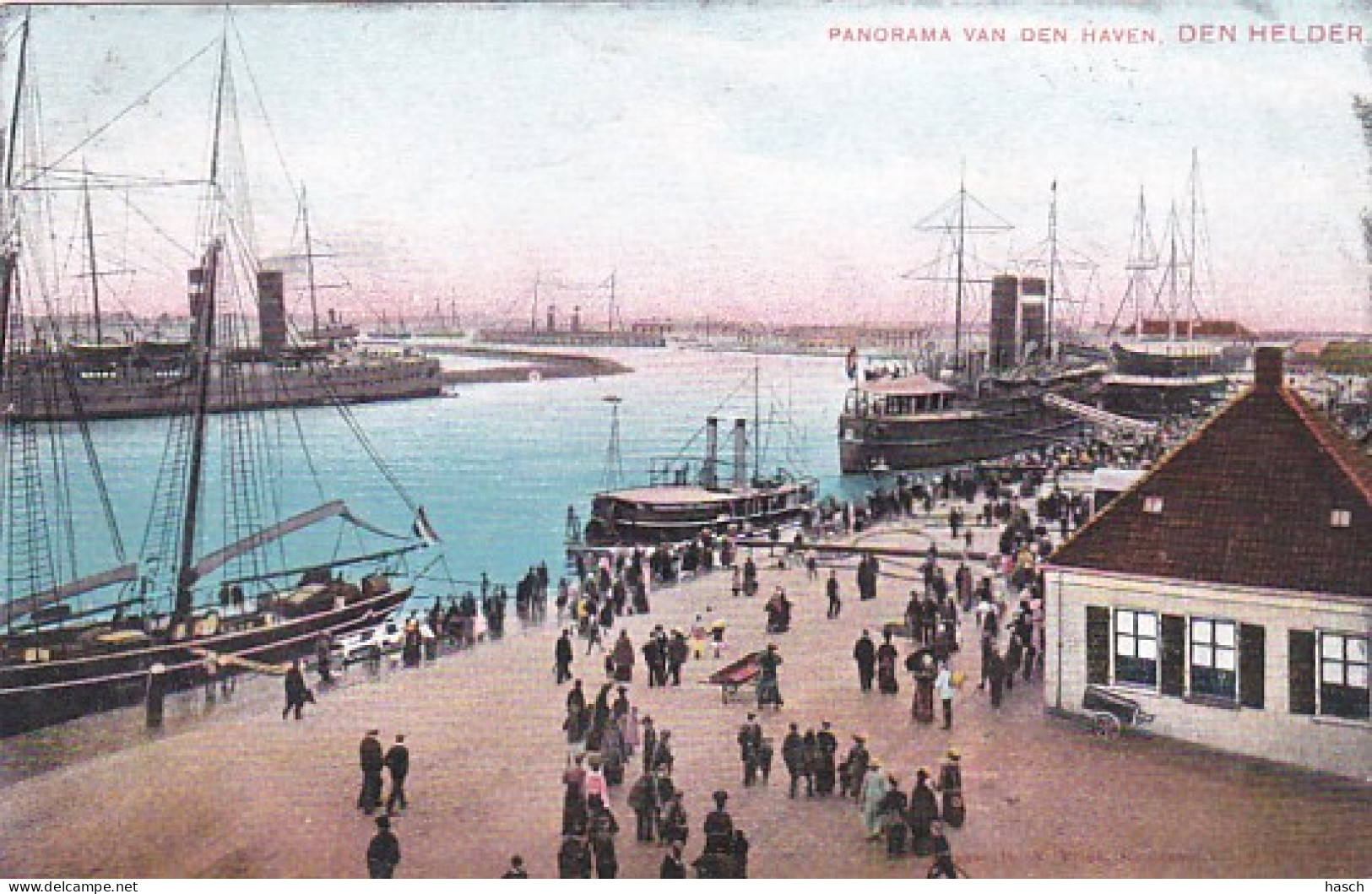 483745Den Helder, Panorama Van Den Haven. (poststempel 1906) - Den Helder