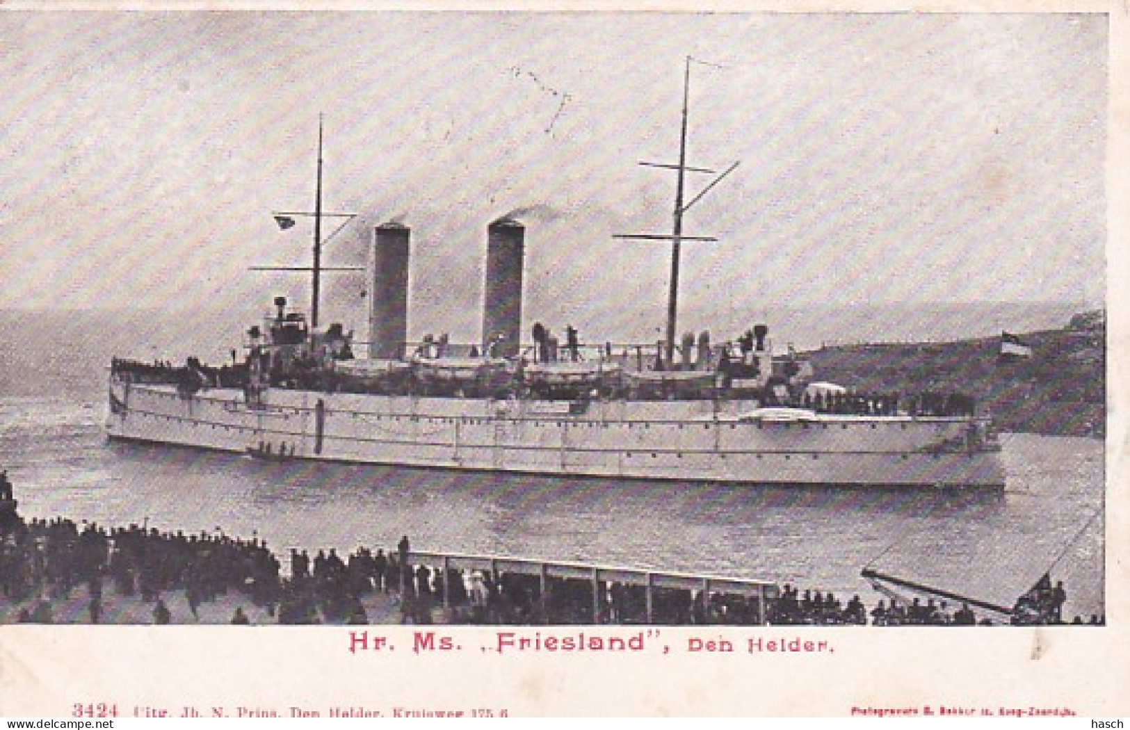 483782Den Helder, Hr. Ms. Friesland. (poststempel 1903)(rechtsonder Een Kleine Beschadiging) - Den Helder