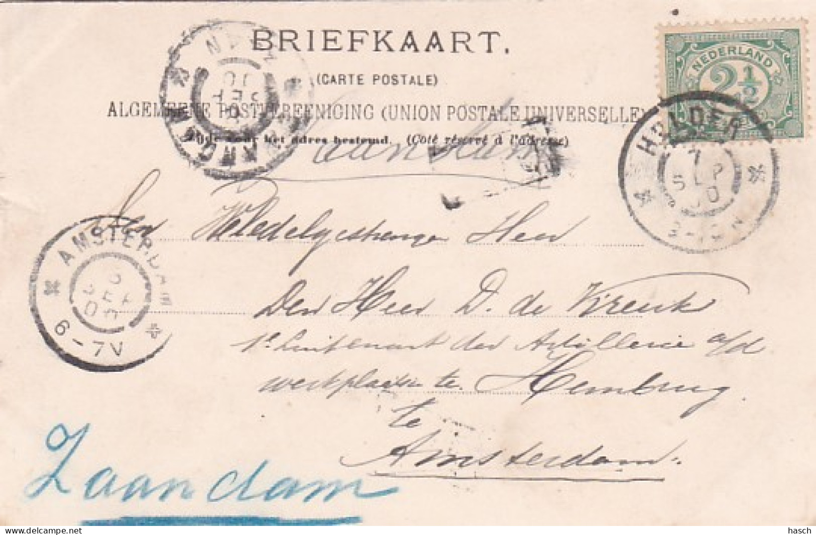 4837112Den Helder, Heldersche Zeedijk. (poststempel 1900)(rechterkant Een Kleine Beschadiging) - Den Helder