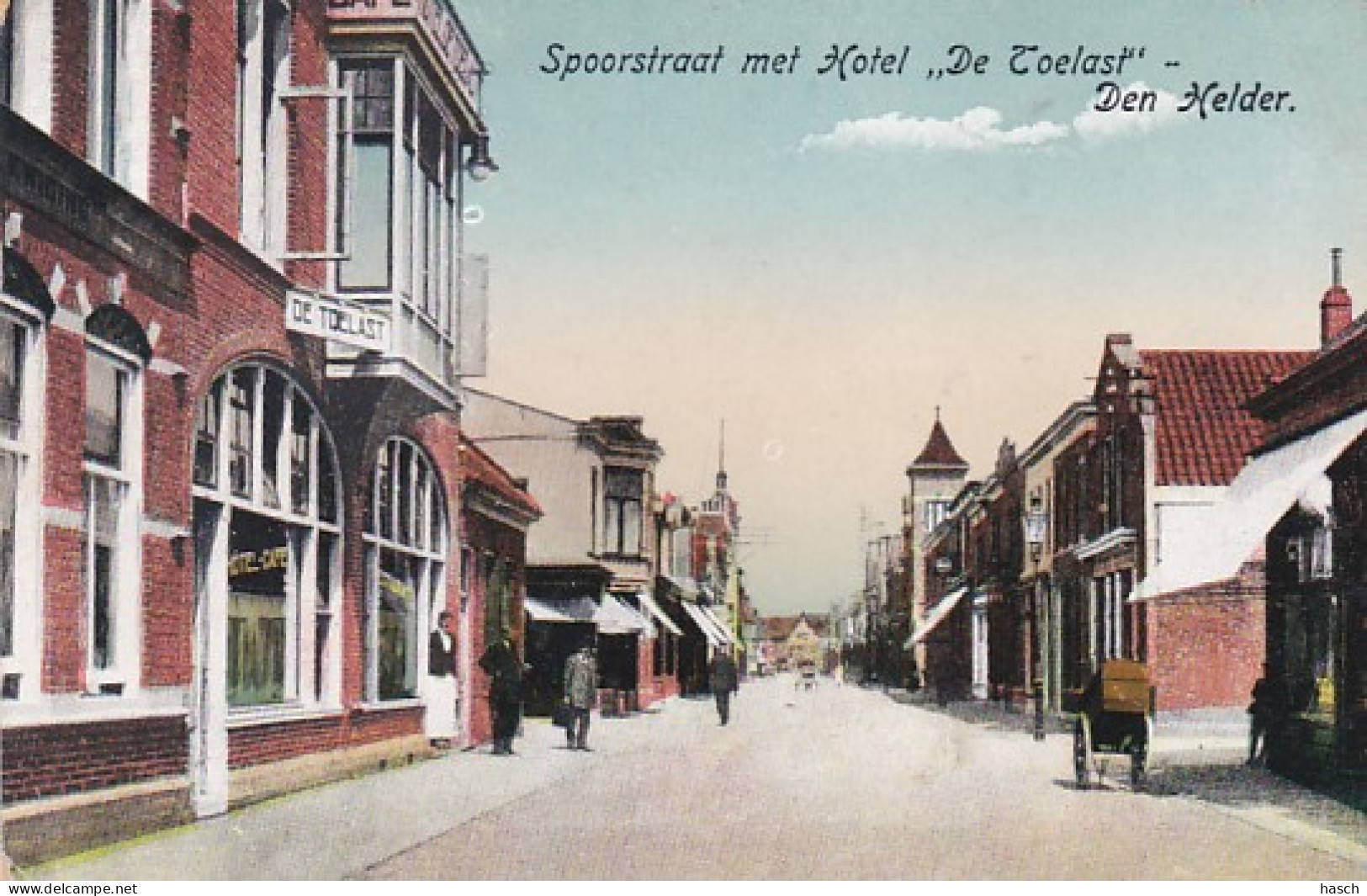 4837132Den Helder, Spoorstraat Met Hotel Toelast. 1922. (zie Hoeken) - Den Helder