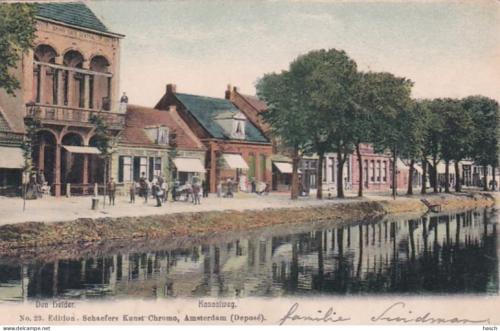 4837145Den Helder,  Kanaalweg Met Café Central. 1904.  - Den Helder