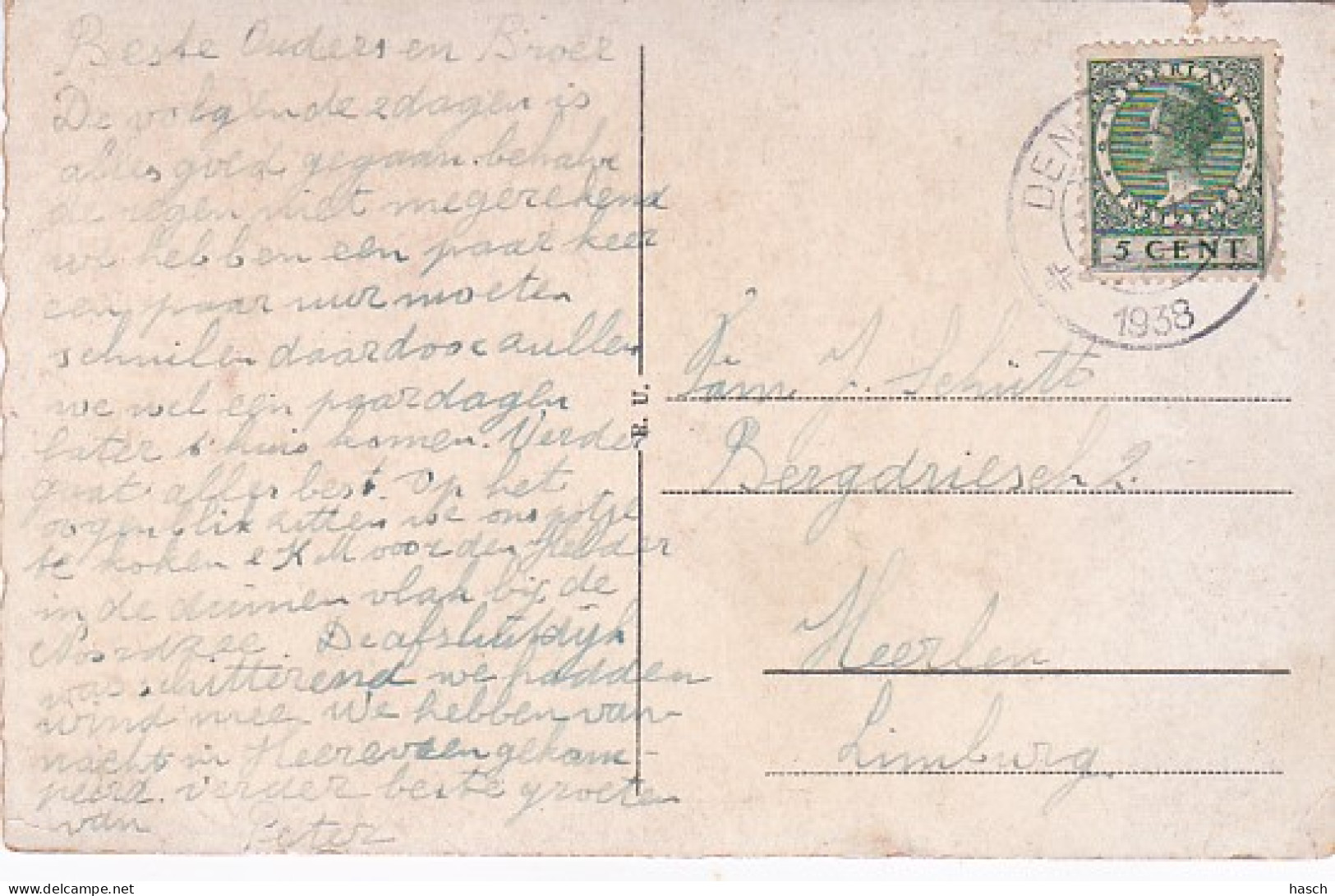 4837152Den Helder,  Postbrug. 1938.(zie Hoeken En Randen) - Den Helder