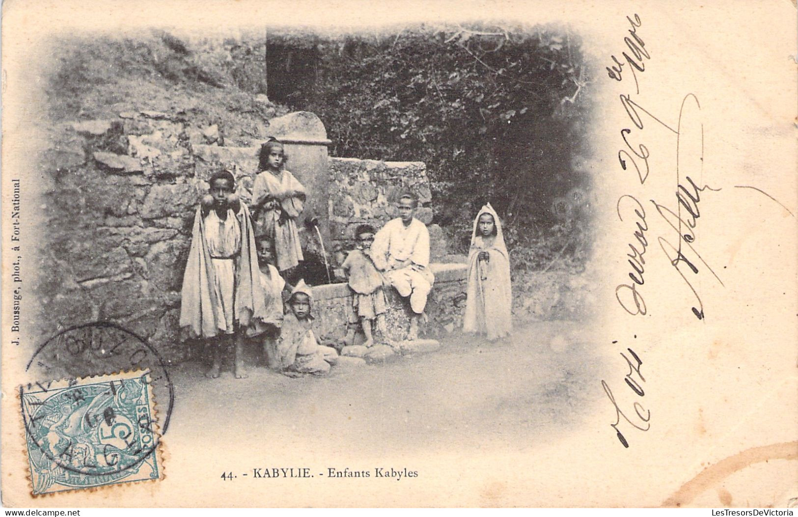 ALGERIE - Kabylie - Enfants Kabyles - Fontaine - Carte Postale Ancienne - Niños