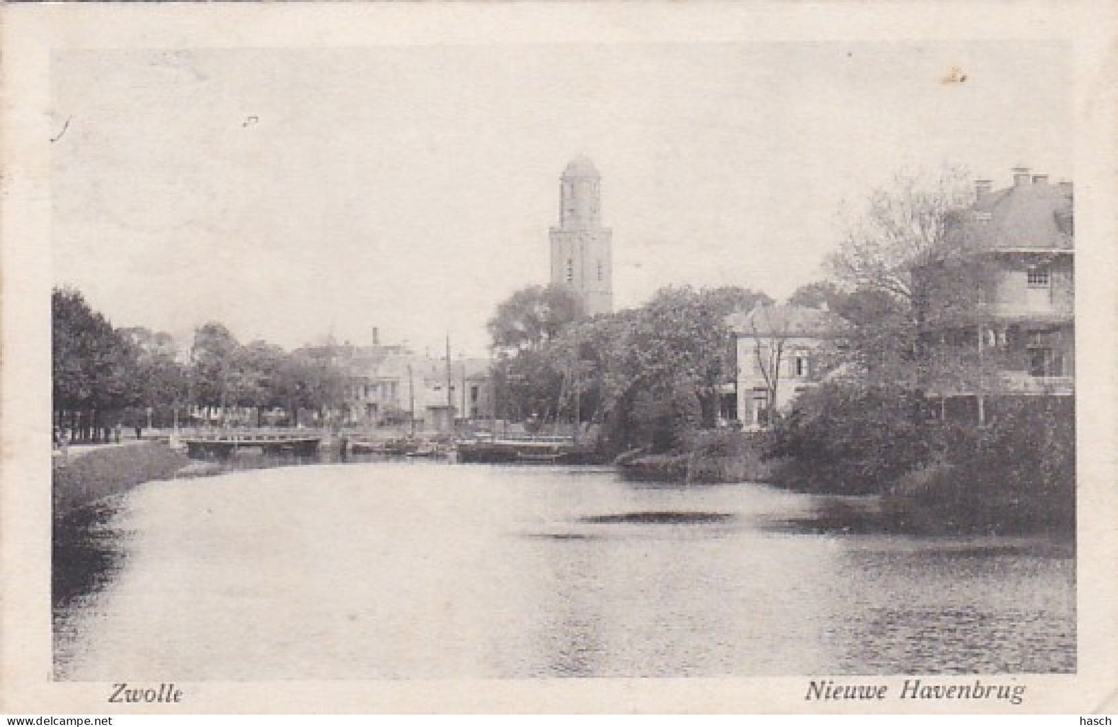 484292Zwolle, Nieuwe Havenbrug. 1917. (kleine Vouwen In De Hoeken) - Zwolle