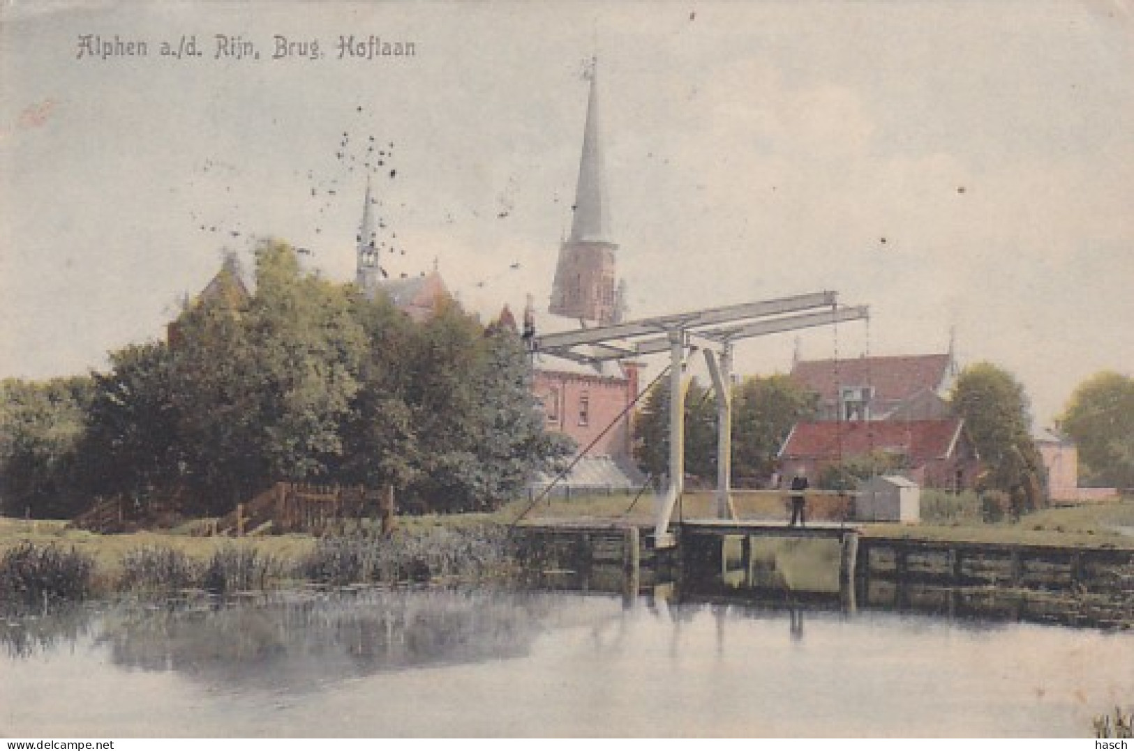 4842129Alphen A. D. Rijn, Brug Hoflaan. 1912. (minuscule Vouwen In De Hoeken) - Alphen A/d Rijn