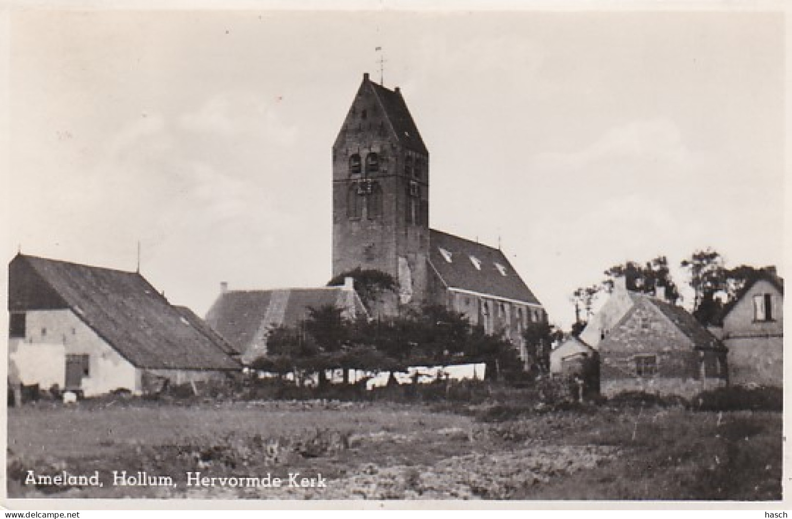 4842227Ameland, Hollum Hervormde Kerk. (kleine Vouwen In De Hoeken) - Ameland